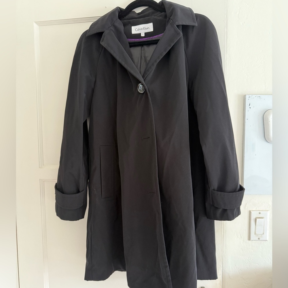 Calvin Klein Women's Black Rain Trench Coat